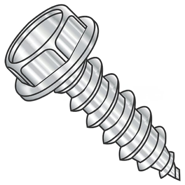 Usa Industrials Self-Drilling Screw, #10-16 x 2", Plain 18-8 Stainless Steel Flange Hex Head External Hex Drive BULK-SCRW-14285 - main